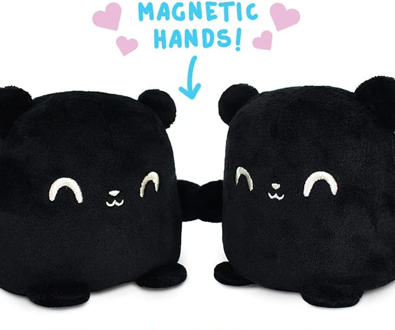 - Plushmates - Magnetic Reversible Plushies That Hold Hands When Happy - Black Bear - Huggable and Soft Sensory Fidget Toy Stuffed Animals That Show Your Mood - Gift for Kids and Adults!