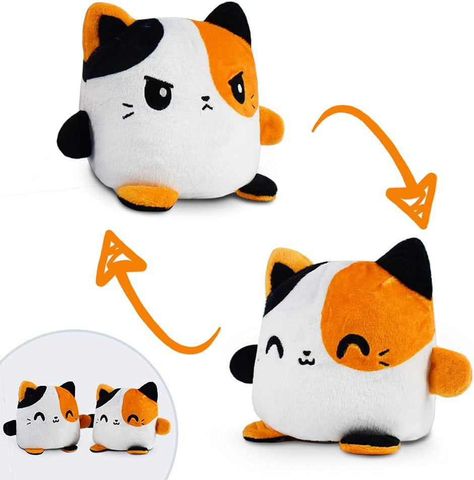 - Plushmates - Magnetic Reversible Plushies That Hold Hands When Happy - Calico Cat - Huggable and Soft Sensory Fidget Toy Stuffed Animals That Show Your Mood - Gift for Kids and Adults!