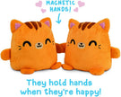 | Plushmates | Cat | Orange Tabby | Happy + Angry | the Reversible Plush That Hold Hands! 4.5 Inch