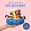 Emotional Support Puppies by Relatable, Cuddly Stuffed Animals, Plushies, and Cute Stuff, Great Gift Ideas for Loved Ones of All Ages, Includes 5 Plushies with Carrying Basket