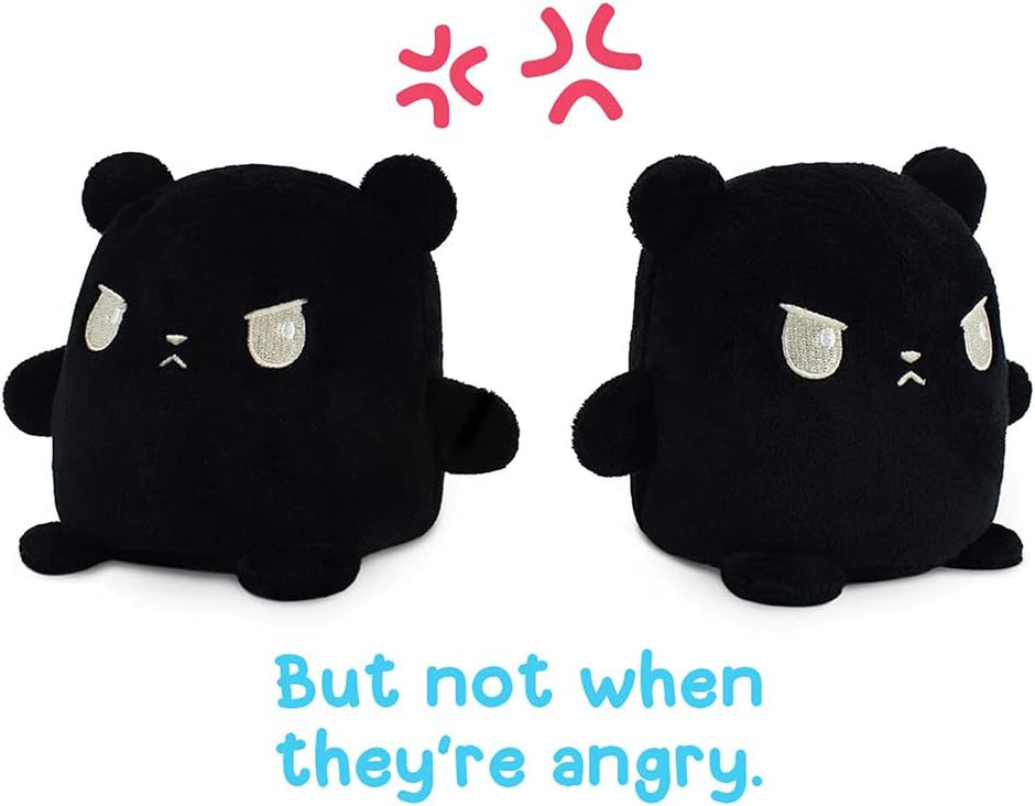 - Plushmates - Magnetic Reversible Plushies That Hold Hands When Happy - Black Bear - Huggable and Soft Sensory Fidget Toy Stuffed Animals That Show Your Mood - Gift for Kids and Adults!