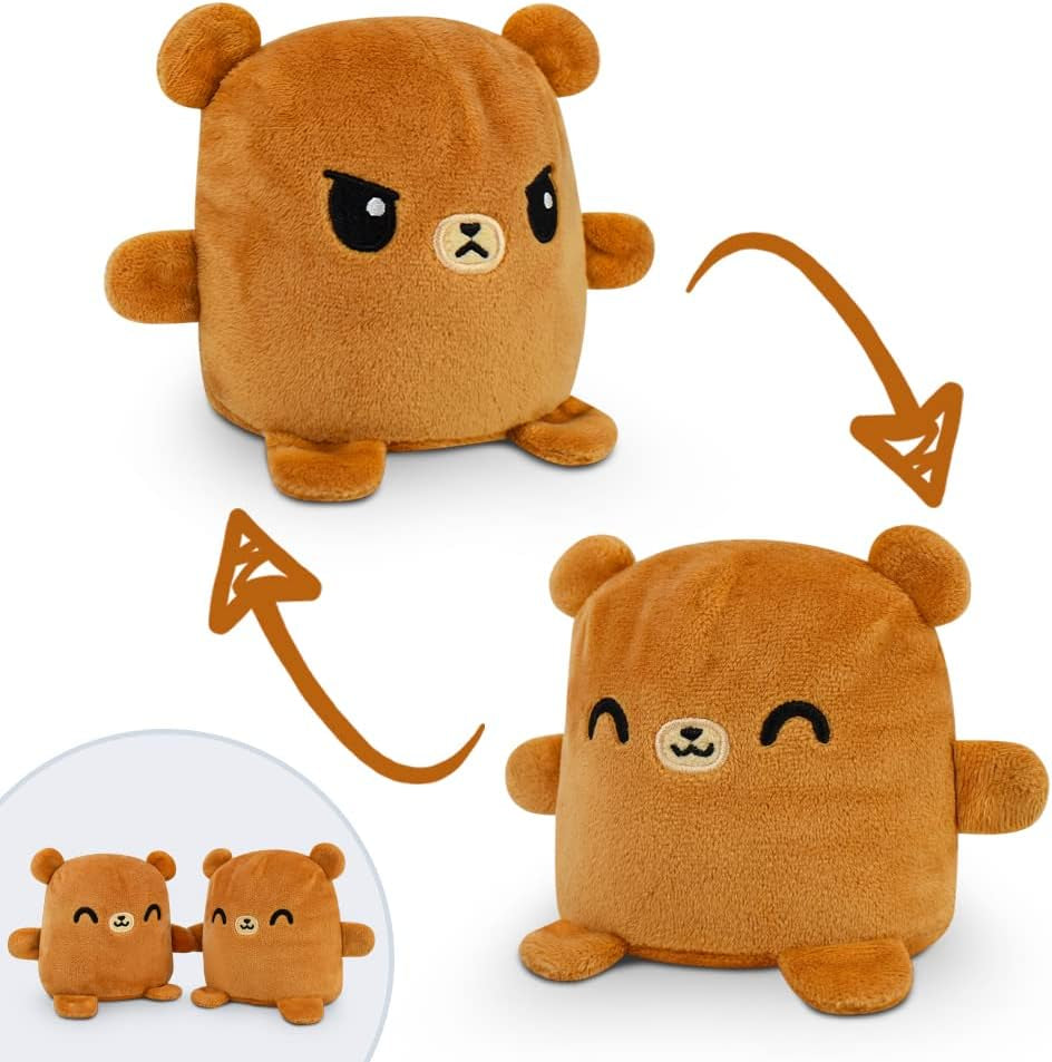 - Plushmates - Magnetic Reversible Plushies That Hold Hands When Happy - Brown Bear - Huggable and Soft Sensory Fidget Toy Stuffed Animals That Show Your Mood - Gift for Kids and Adults!