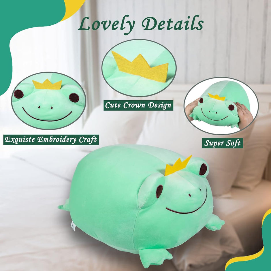 Soft Plushies Gifts for Kids Girls Boys, Cute Frog Plush Hugging Pillow, Realistic Wildlife Stuffed Animals Deocrtion