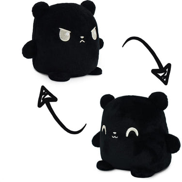 - Plushmates - Magnetic Reversible Plushies That Hold Hands When Happy - Black Bear - Huggable and Soft Sensory Fidget Toy Stuffed Animals That Show Your Mood - Gift for Kids and Adults!
