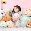 23.6 Inch Cute White Cat Plush Stuffed Animal Cylindrical Body Pillow,Super Soft Cartoon Hugging Toy Gifts